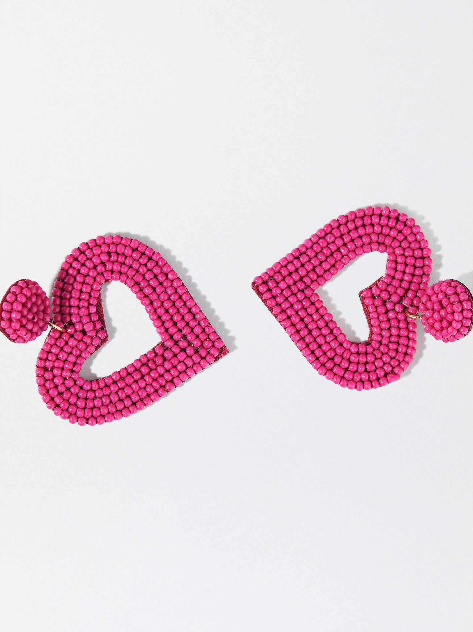 Heart Earrings With Beads