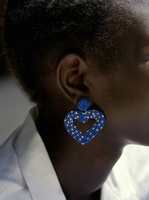 Heart Earrings With Beads