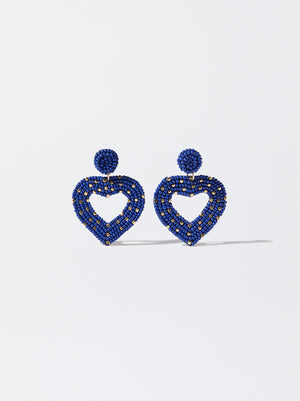 Heart Earrings With Beads