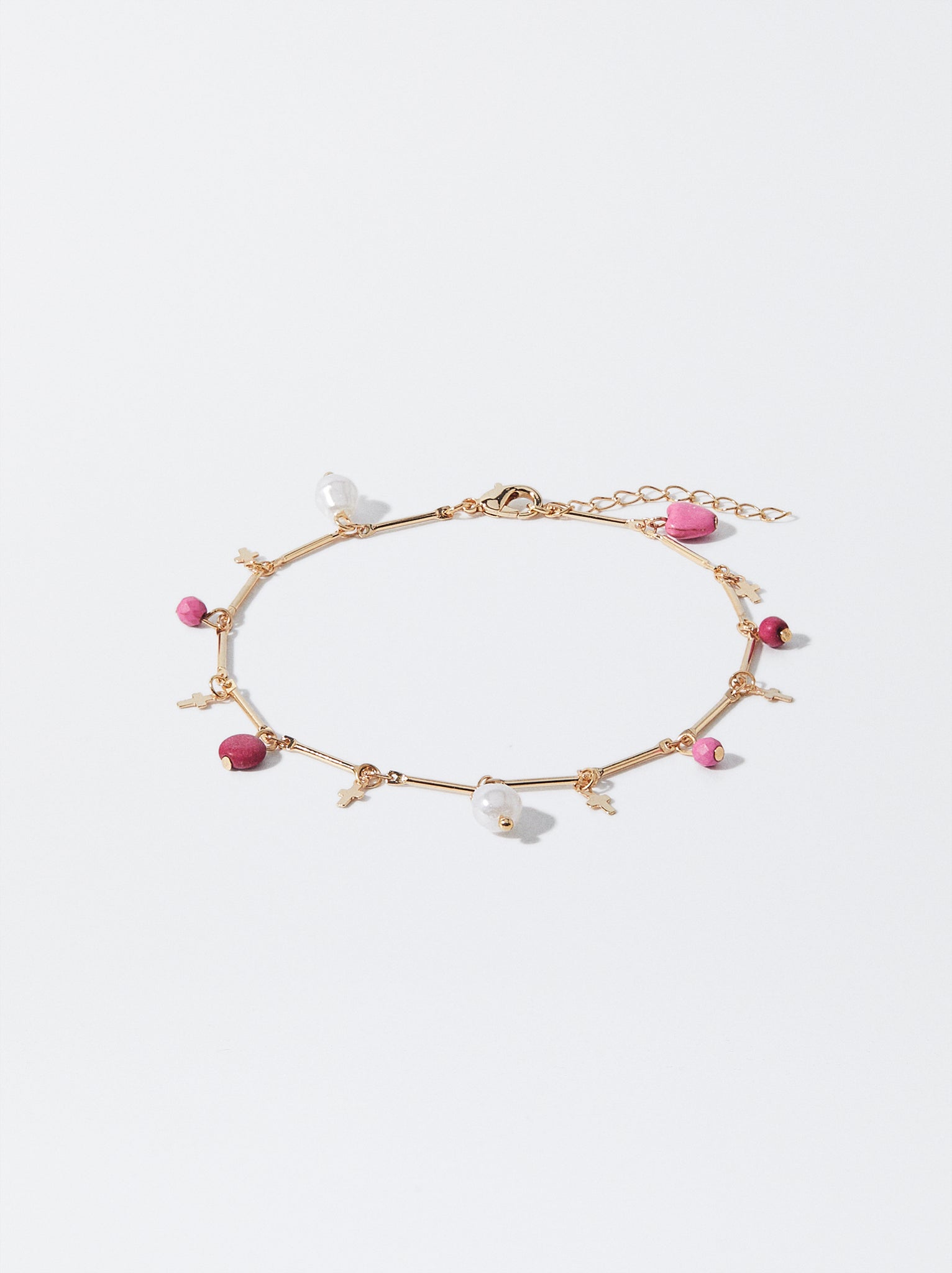 Anklet Bracelet With Stone And Charms