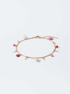 Anklet Bracelet With Stone And Charms