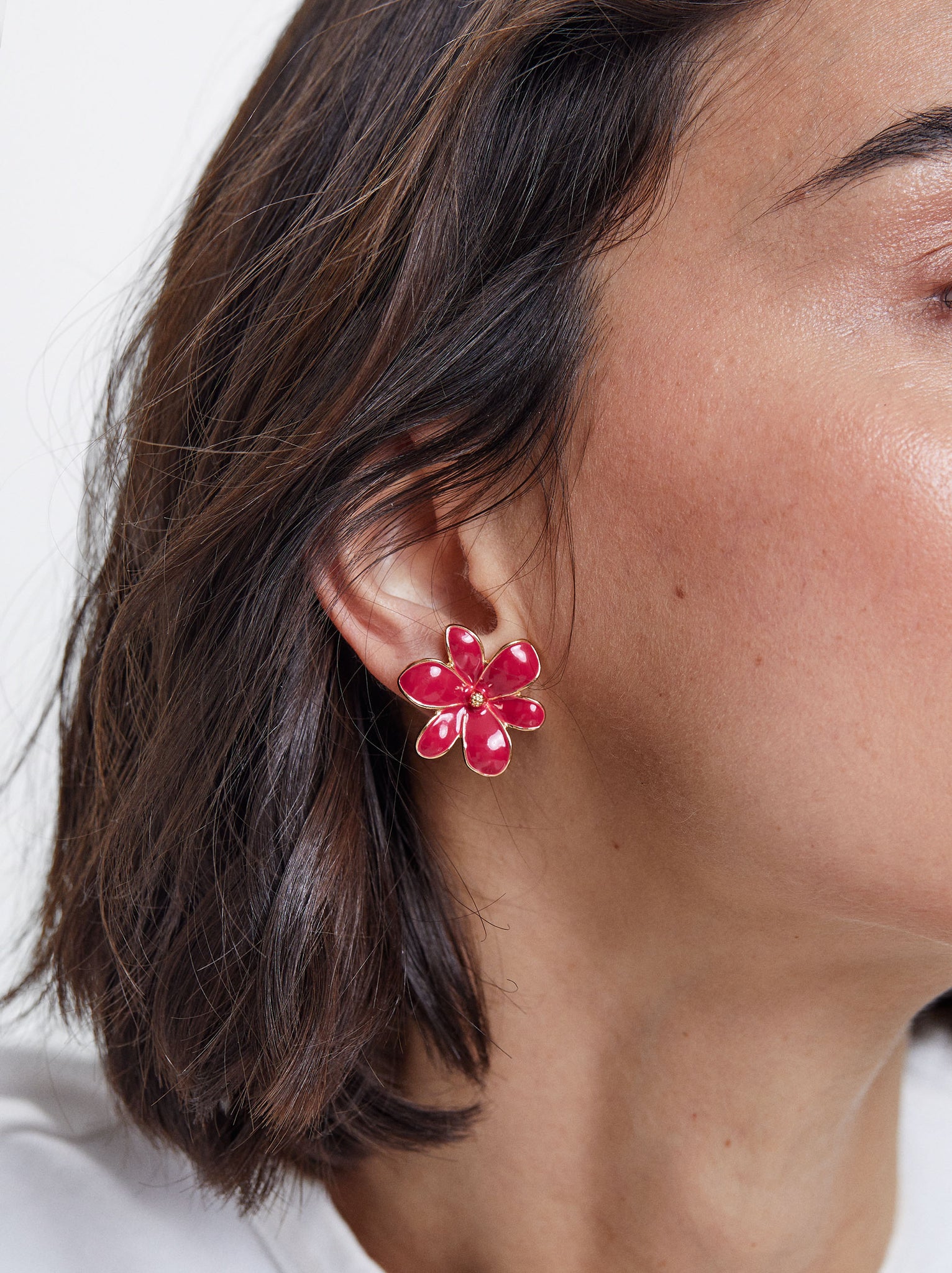 Enamel Flower Earrings
