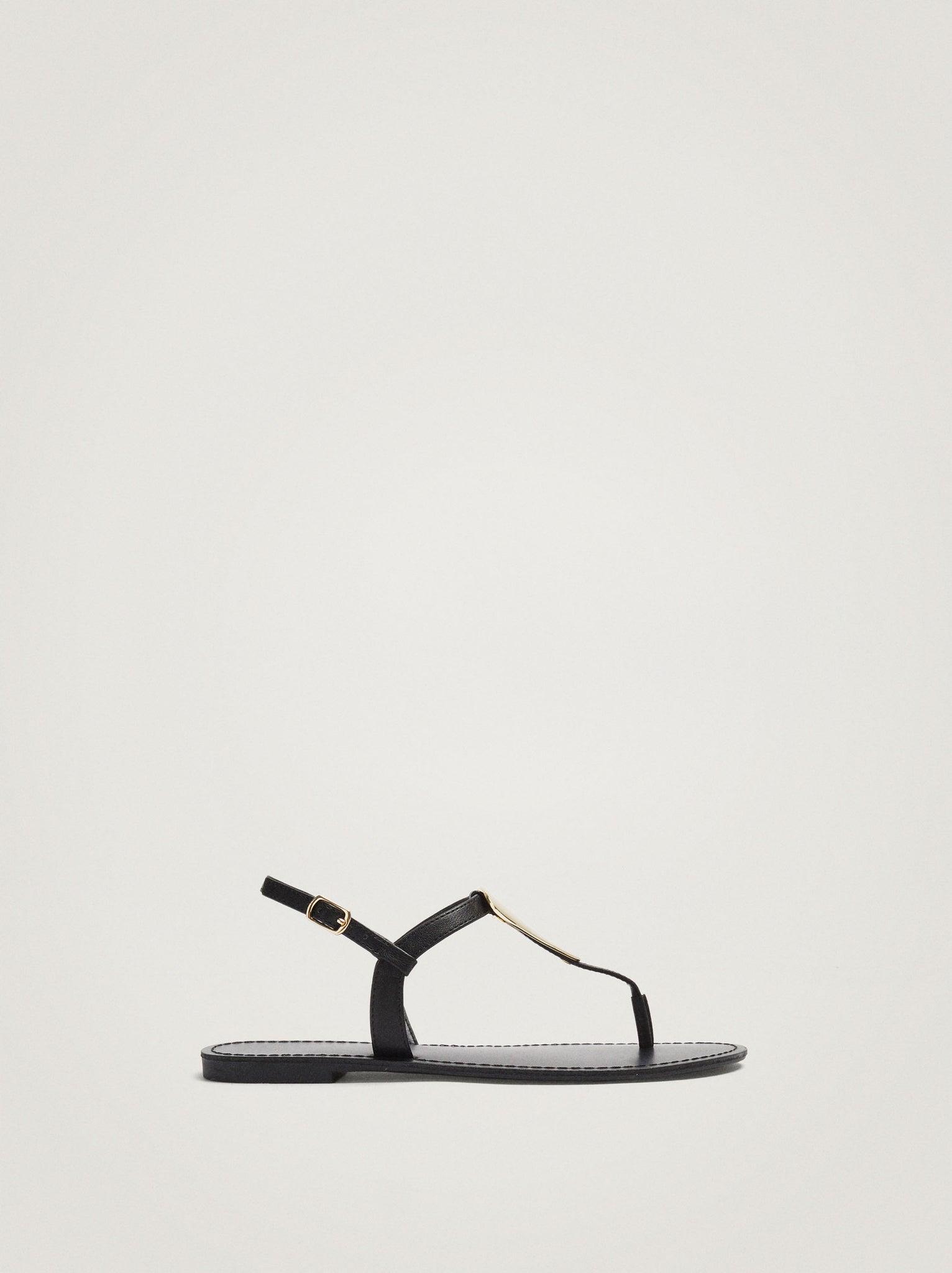 Flat Sandals With Metallic Detail