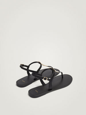 Flat Sandals With Metallic Detail