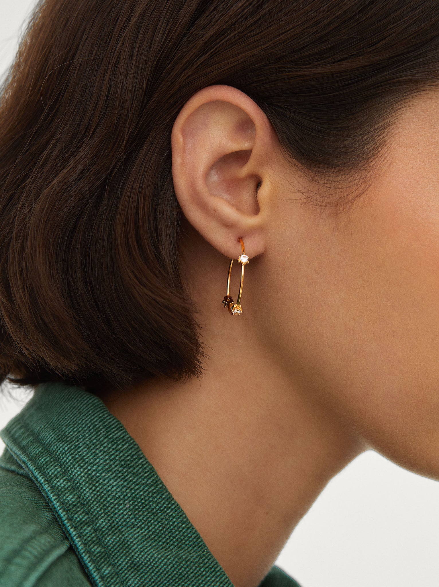 Small Hoop Earrings With Strass