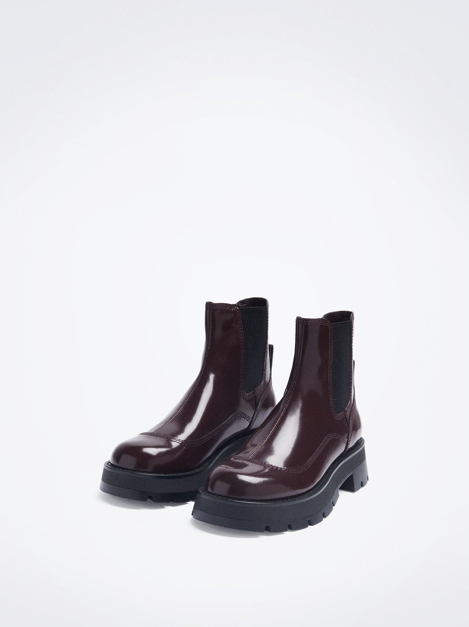 Track Sole Elastic Ankle Boots
