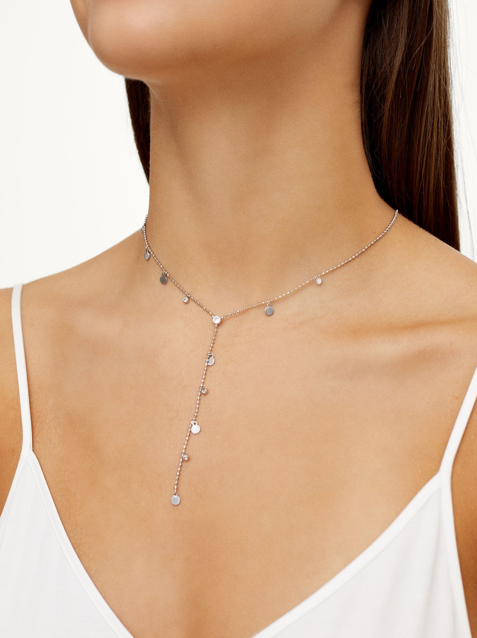 Silver Necklace With Zirconia