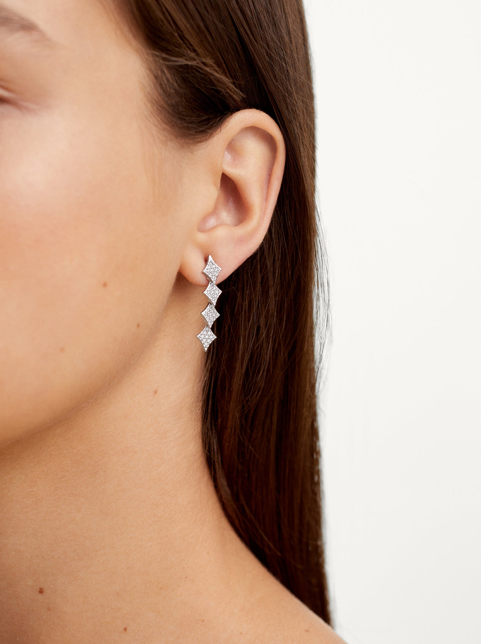Silver Earrings  With Zirconia