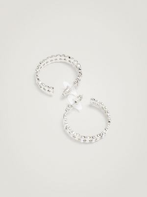 Silver Hoop Earrings With Strass