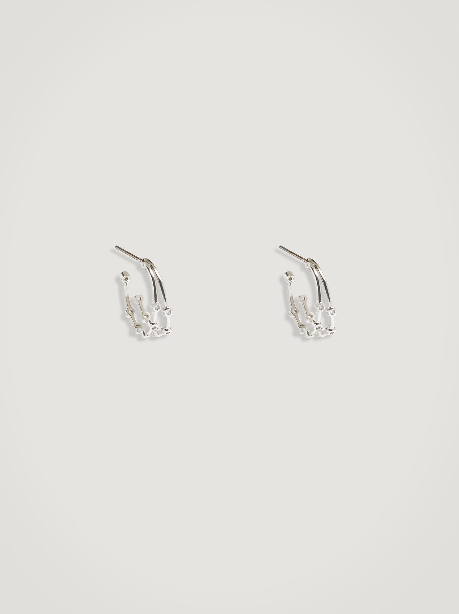 Silver Hoop Earrings With Zirconia