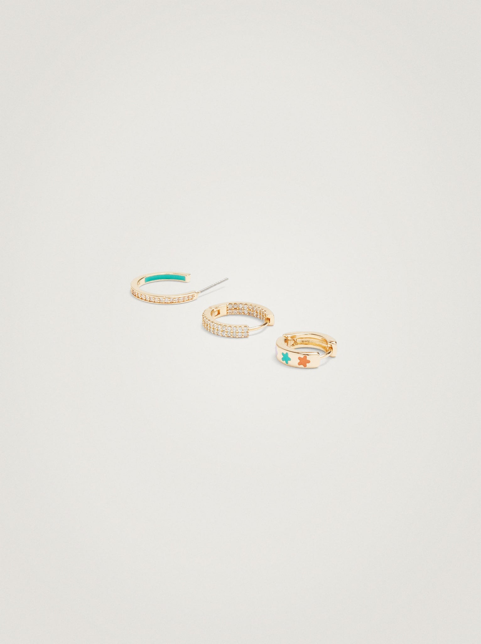 Set Of Hoops With Cubic Zirconia