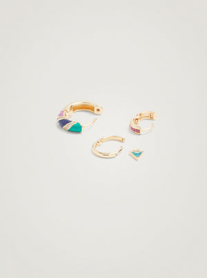 Set Of Hoops With Cubic Zirconia
