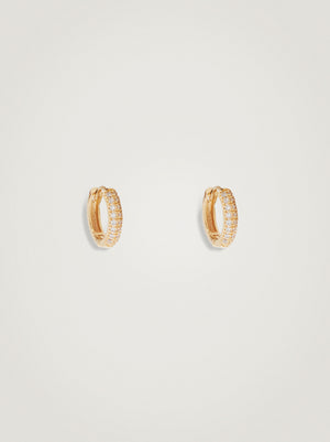 Gold Hoop Earrings With Cubic Zirconia