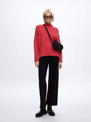 High-Neck Knit Sweater