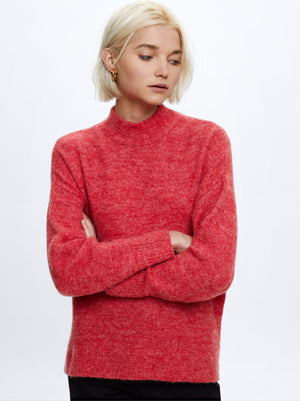 High-Neck Knit Sweater