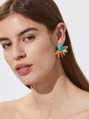 Earrings With Semiprecious Stone