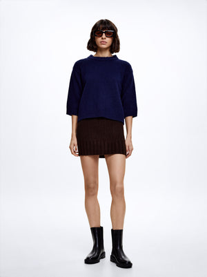 Round-Neck Knit Sweater