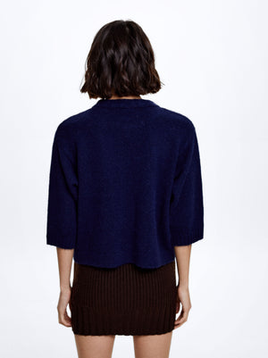 Round-Neck Knit Sweater