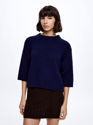 Round-Neck Knit Sweater