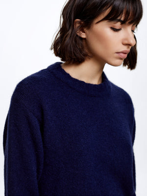 Round-Neck Knit Sweater