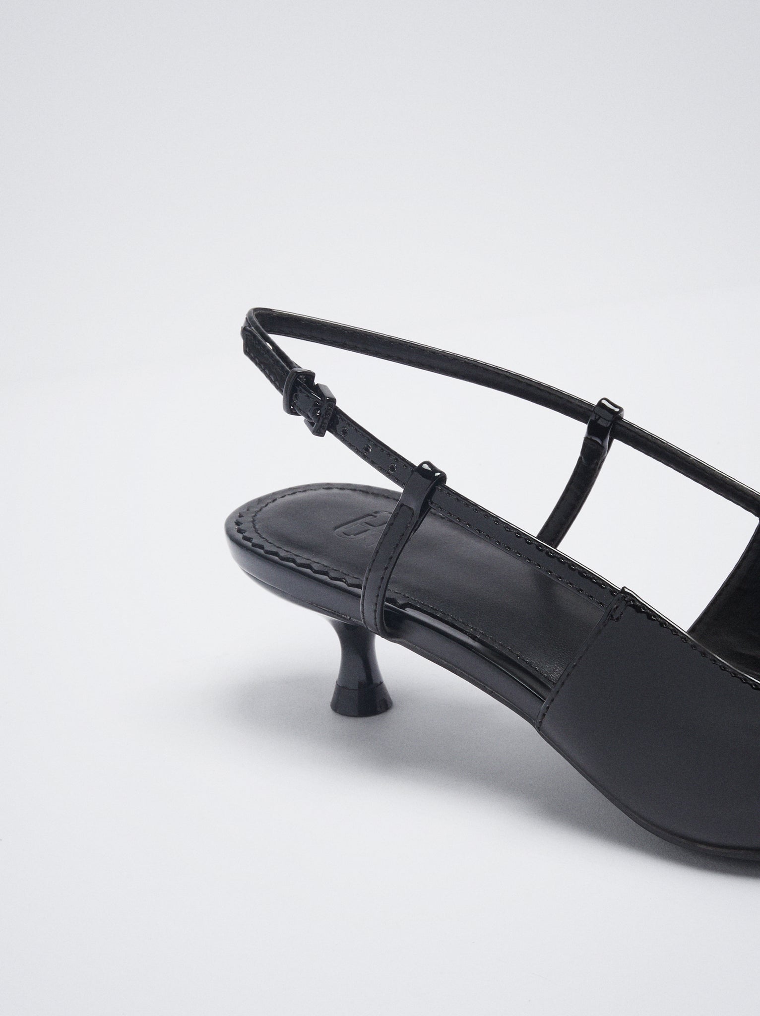 Patent Finish Slingback High Heel Shoes