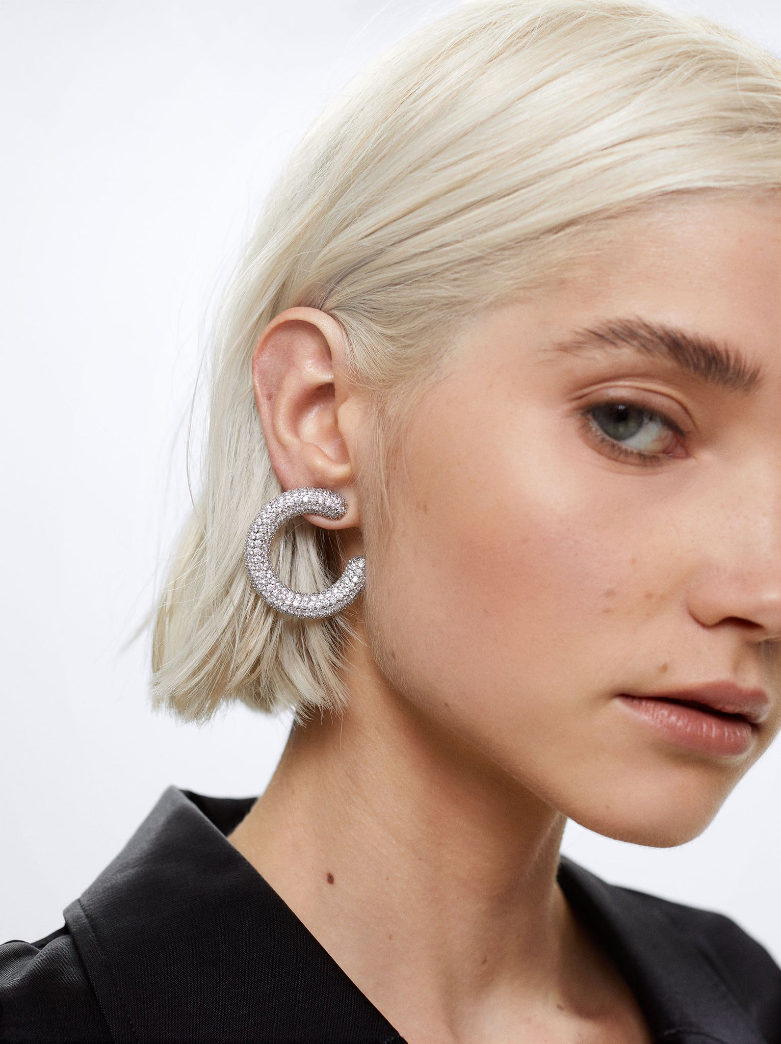 Silver Earrings  With Zirconia