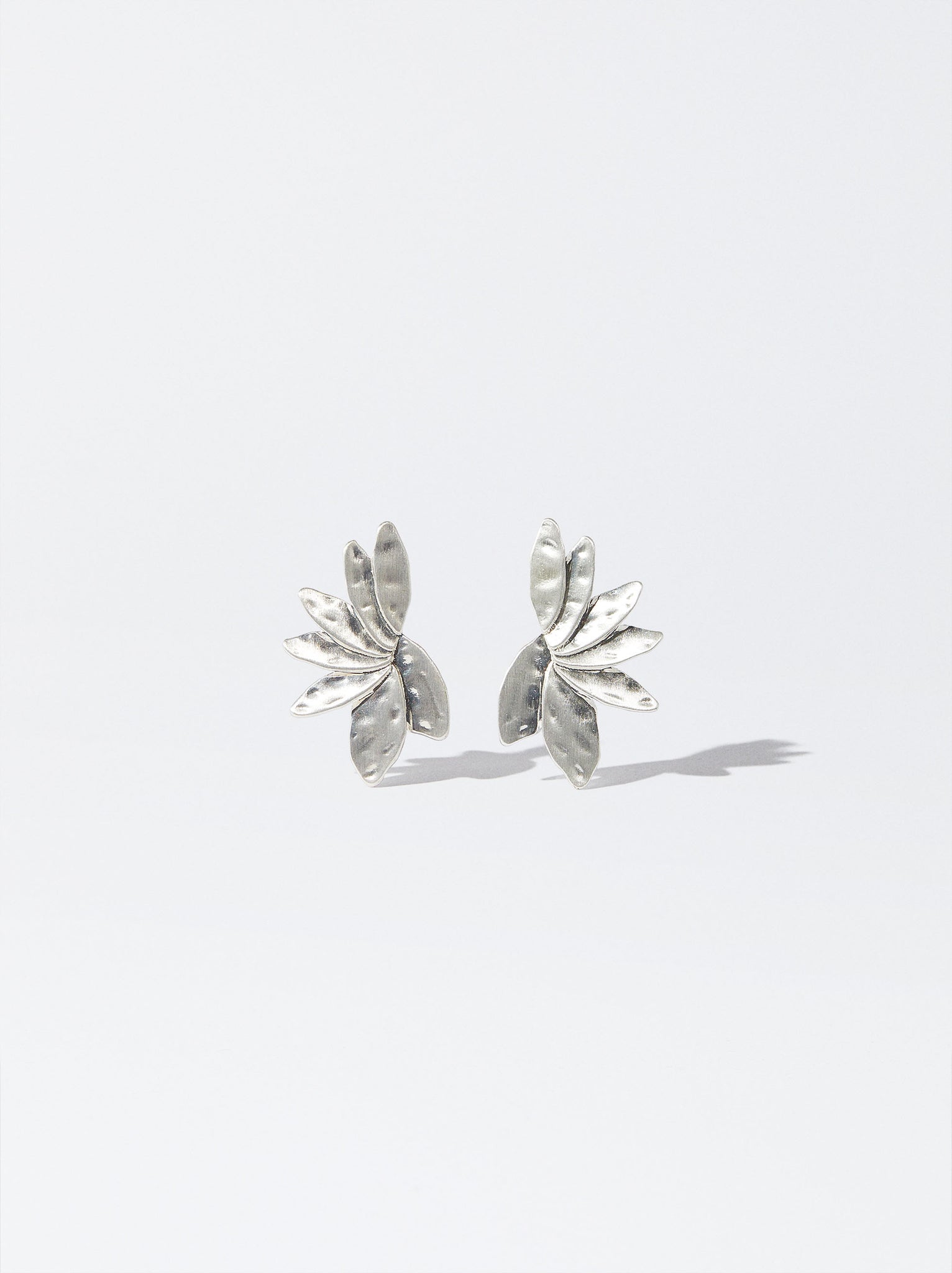 Silver Earrings With Flower