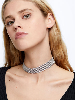 Silver Choker With Crystals