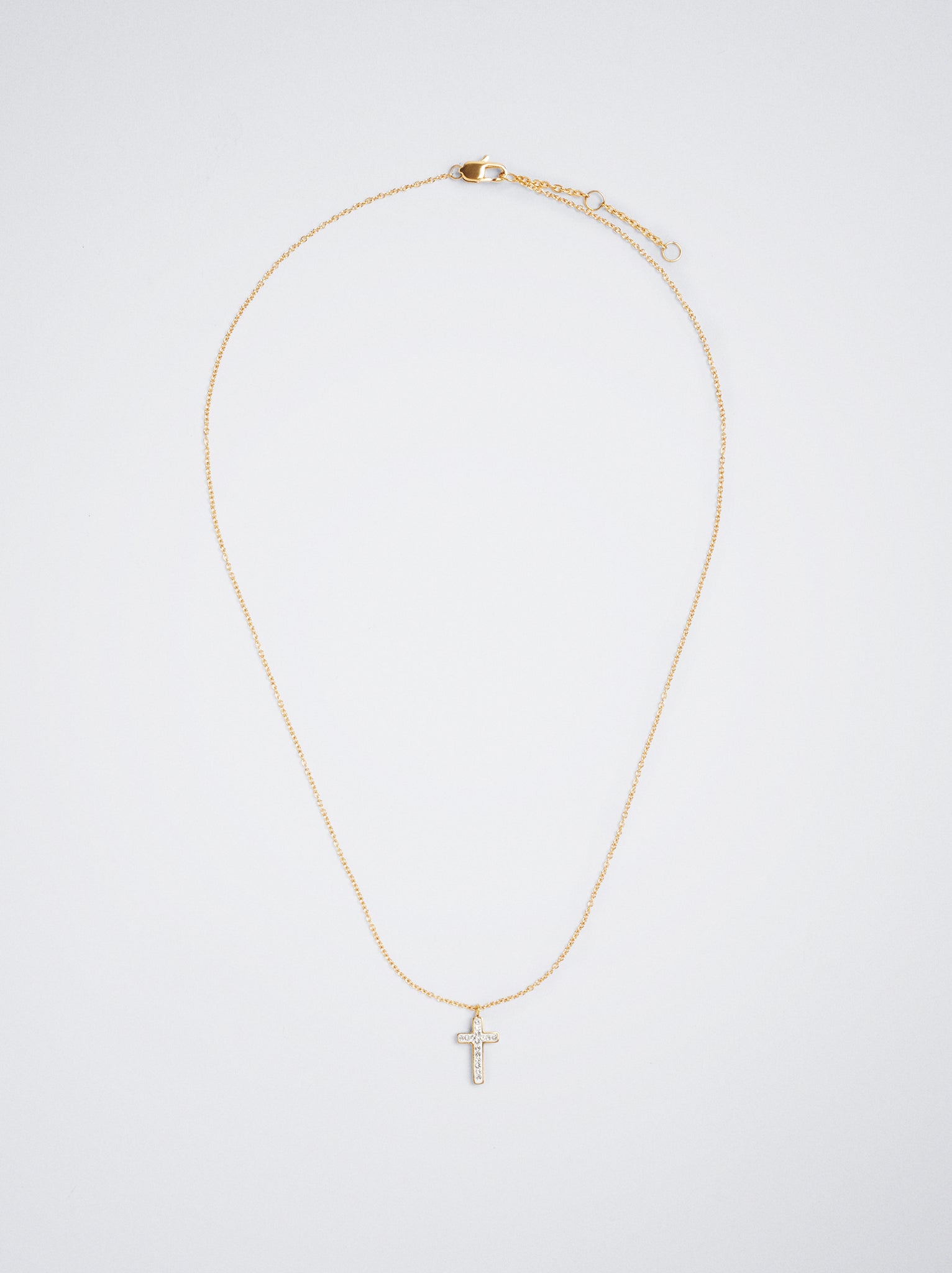 Silver Stainless Steel Necklace With Cross