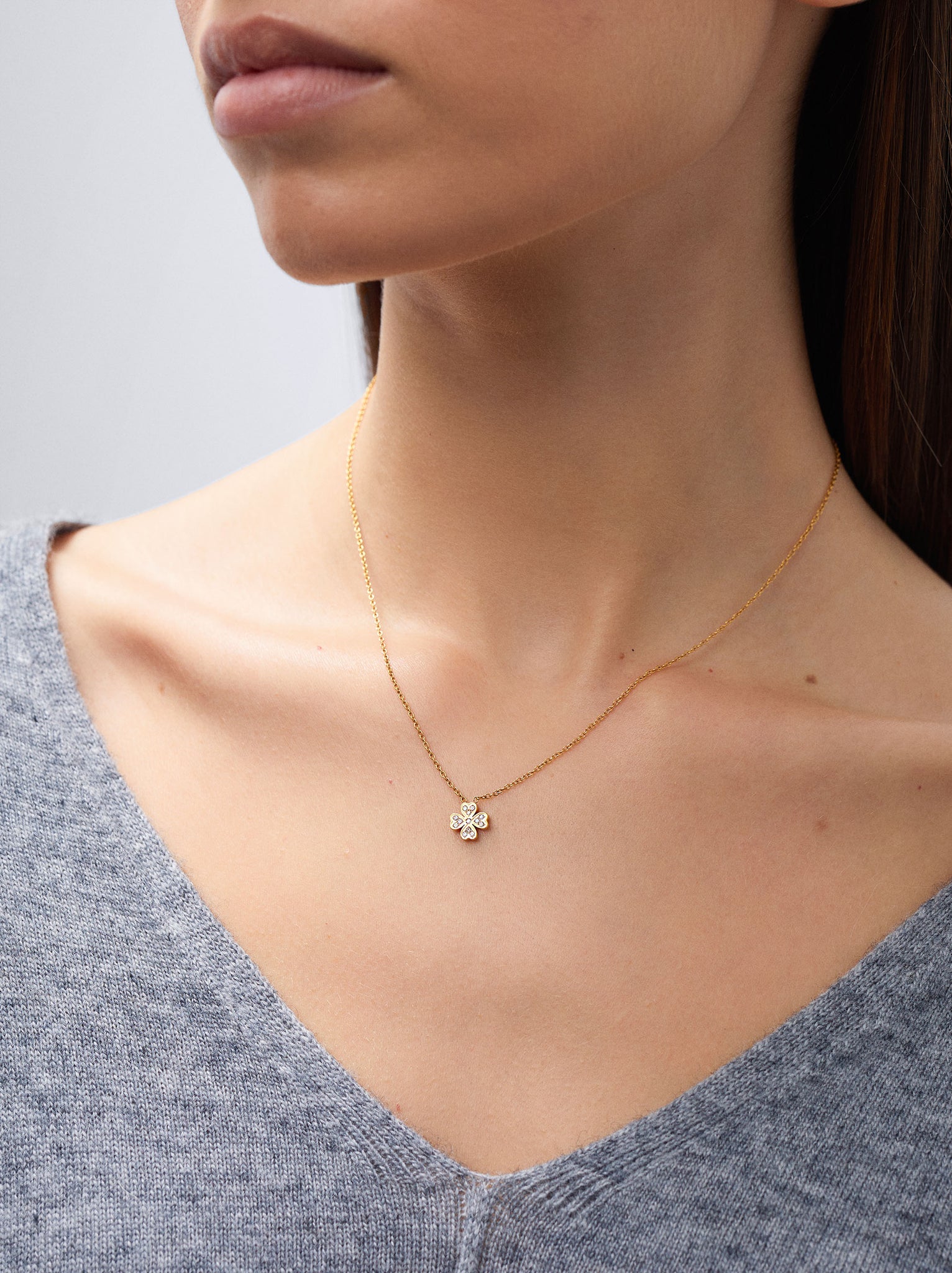 Stainless Steel Necklace With Shamrock
