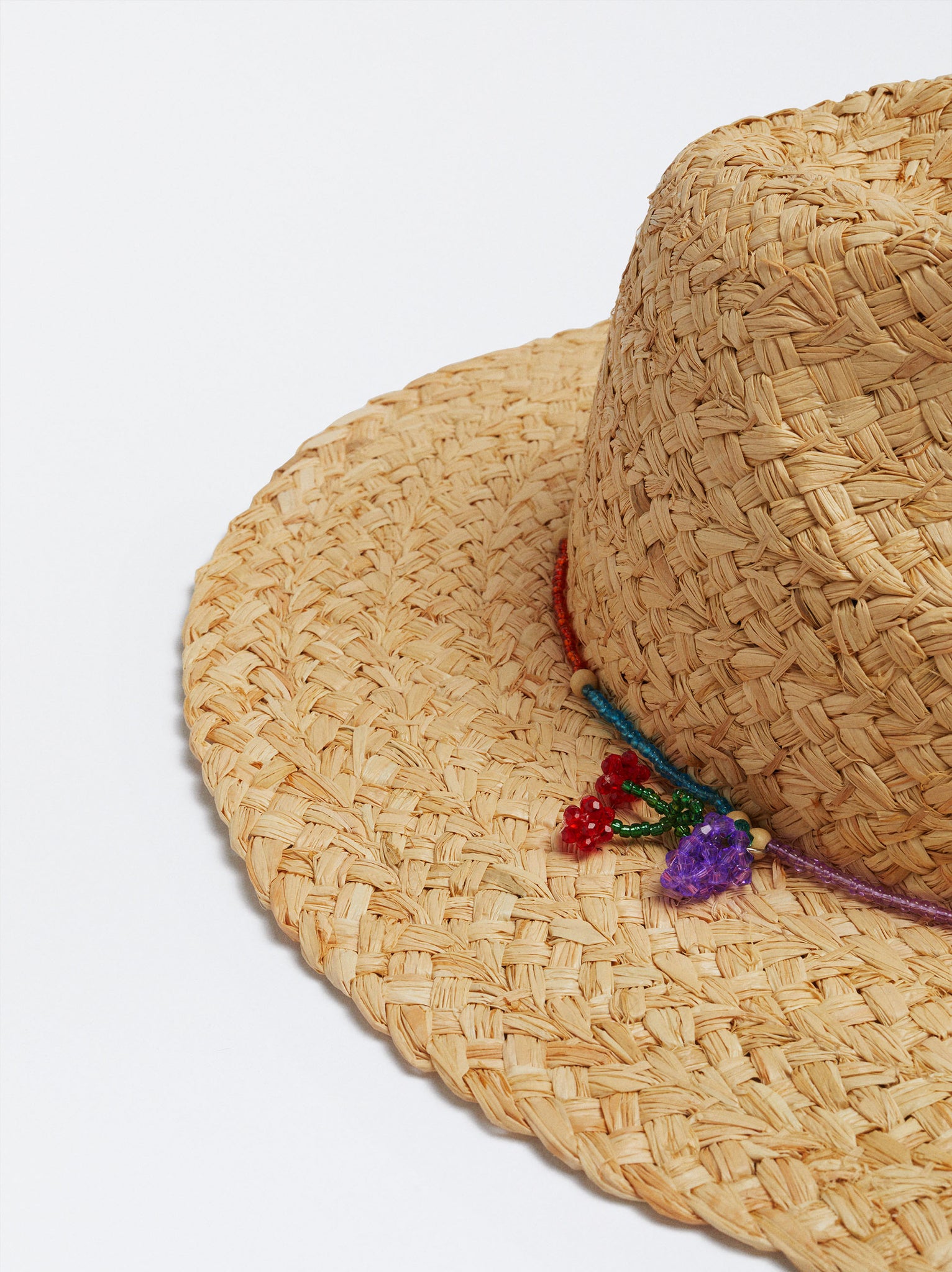 Raffia Hat With Beads