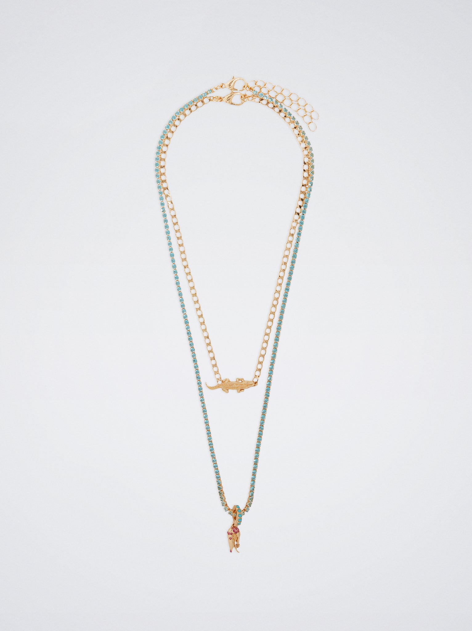 Set Of Necklaces With Charms And Zirconia