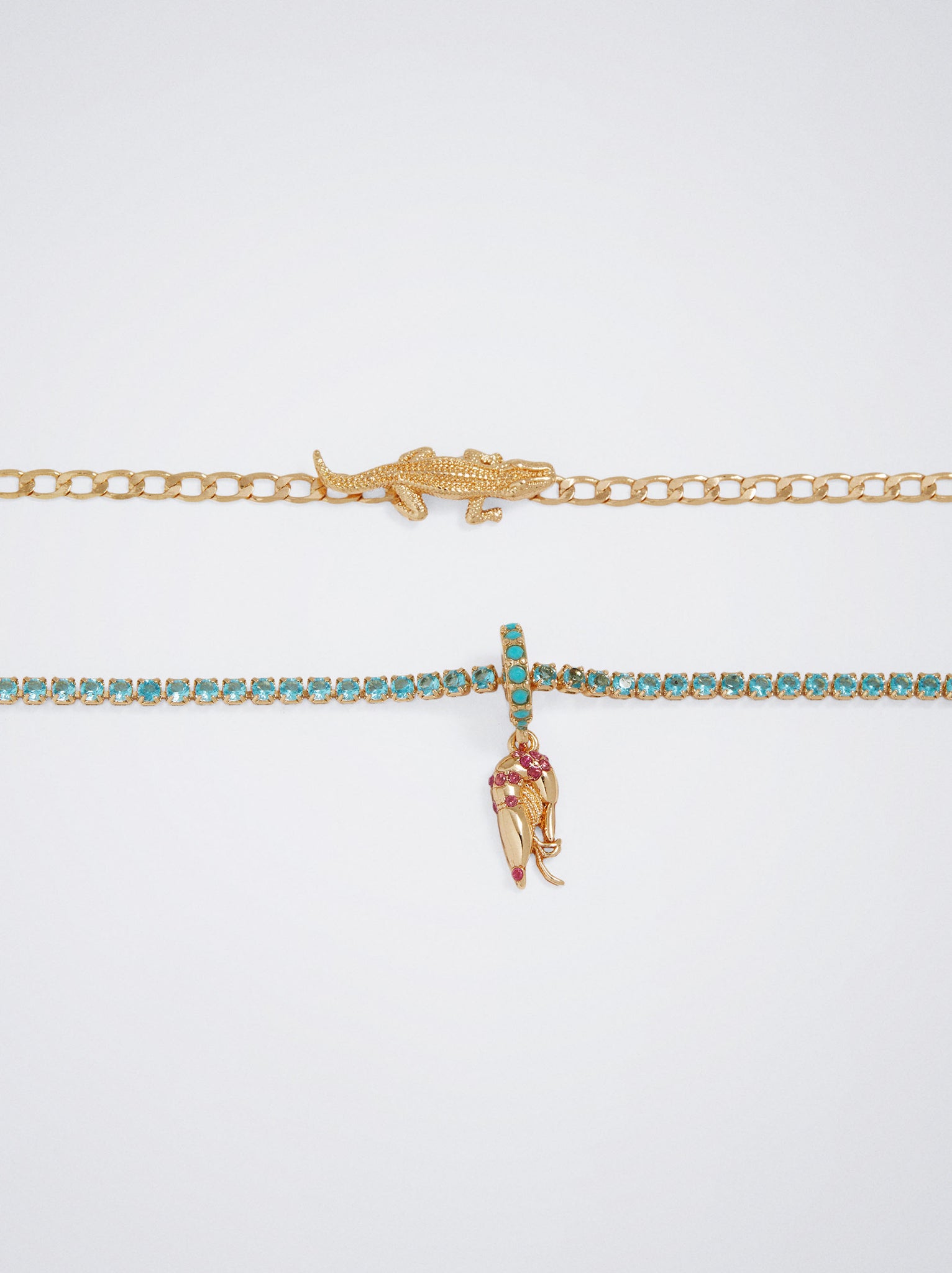 Set Of Necklaces With Charms And Zirconia