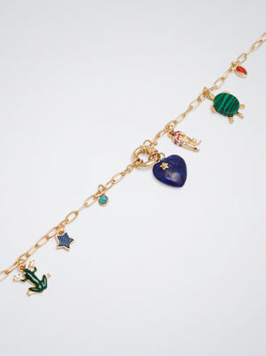 Necklace With Stone And Charms