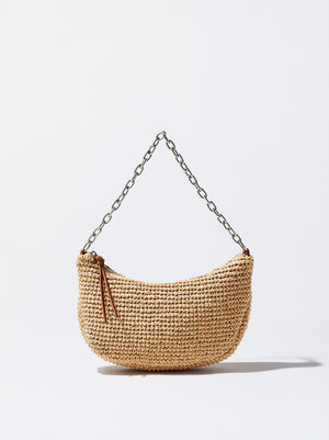 Straw Bag With Chain Strap