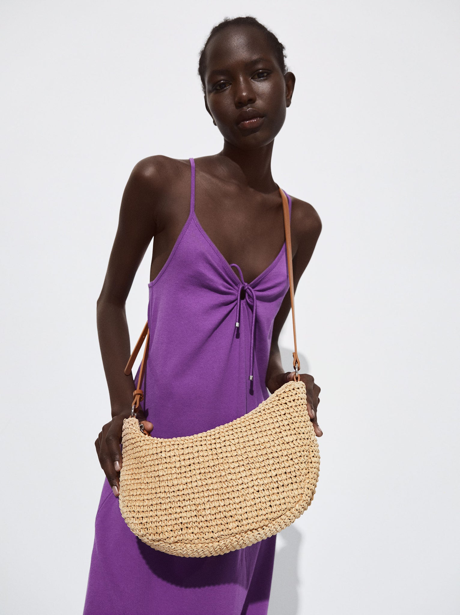 Straw Bag With Chain Strap