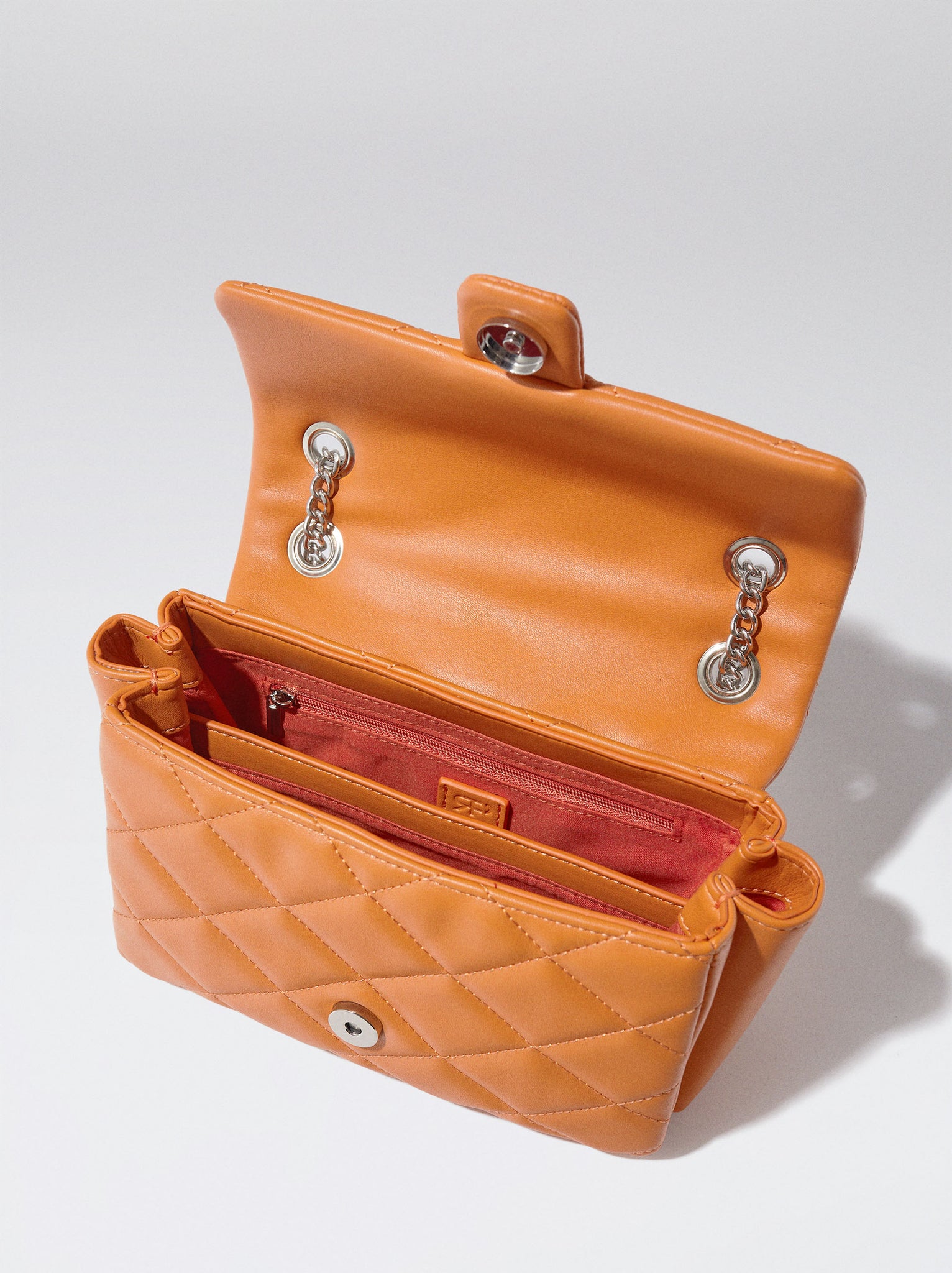 Quilted Crossbody Bag With Chain