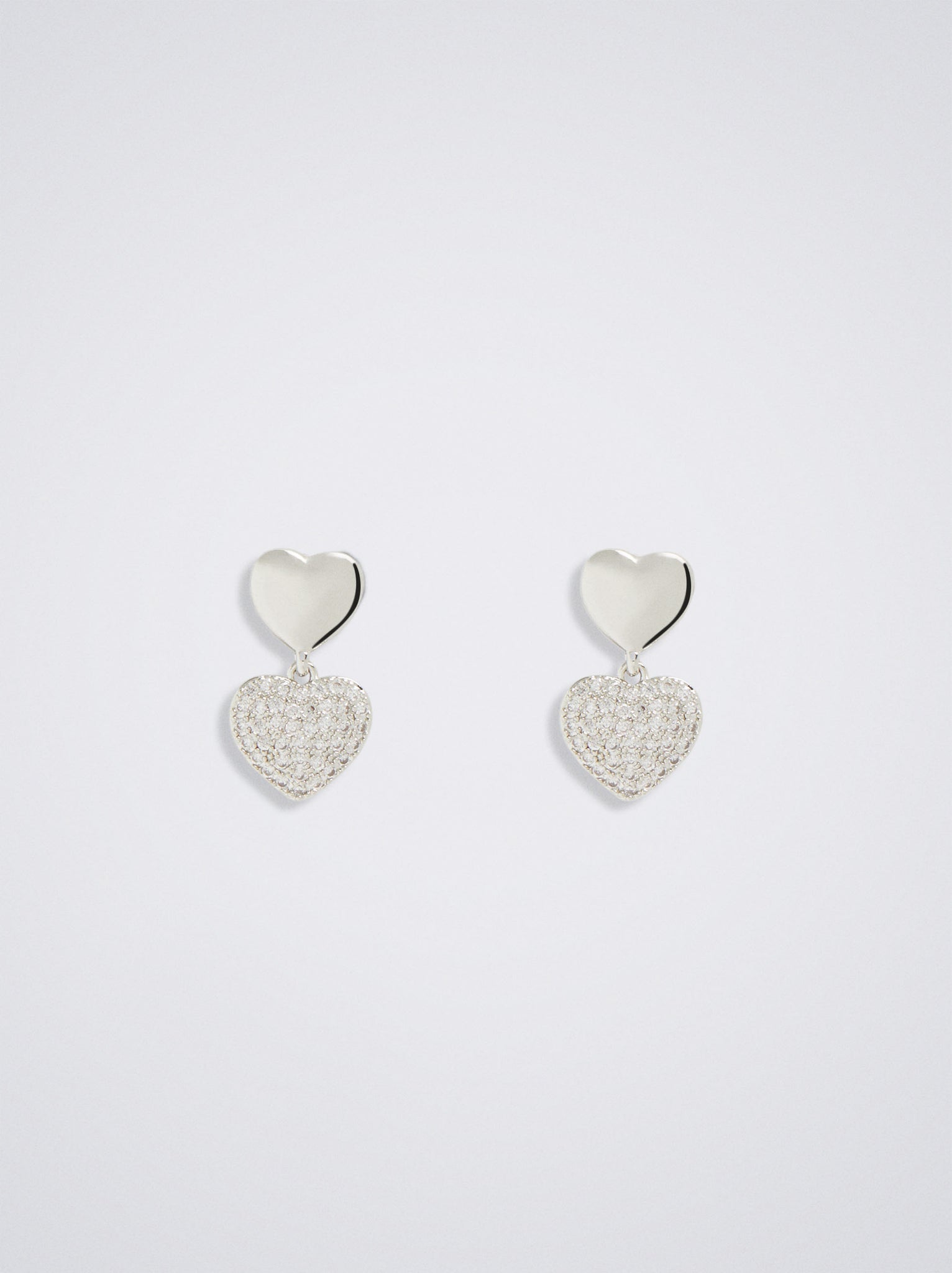 Earrings With Heart And Zirconia