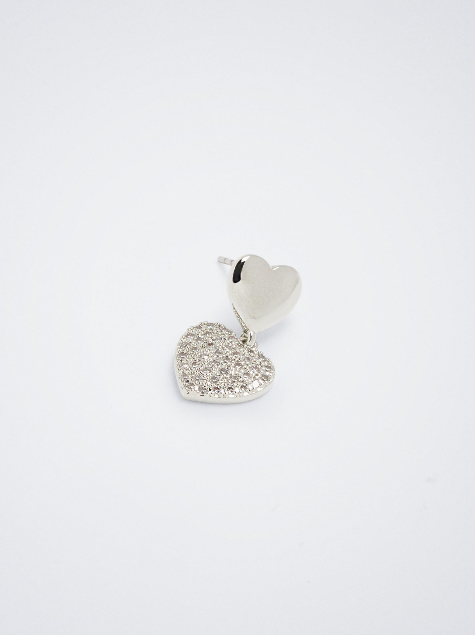 Earrings With Heart And Zirconia