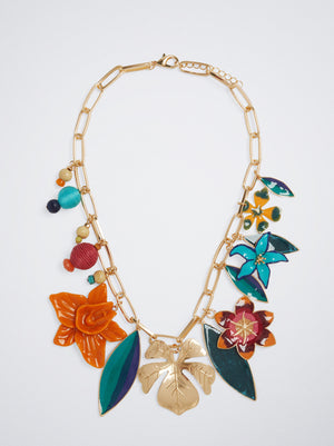 Multicoloured Necklace With Flowers