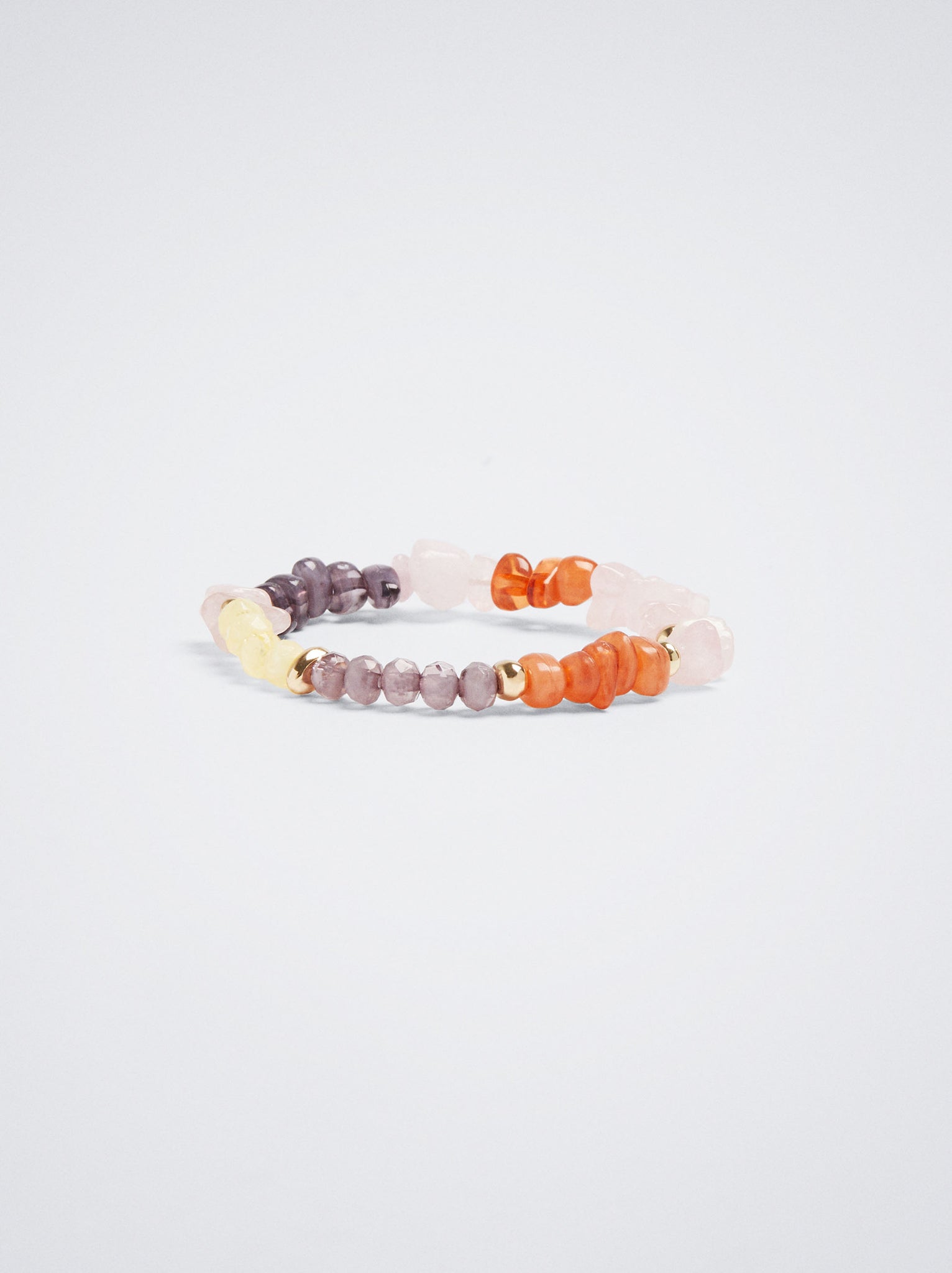 Elastic Bracelet With Stone And Resin