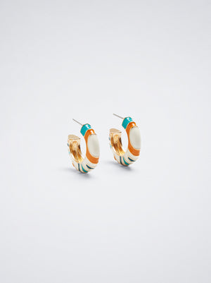 Enamel Hoop Earrings