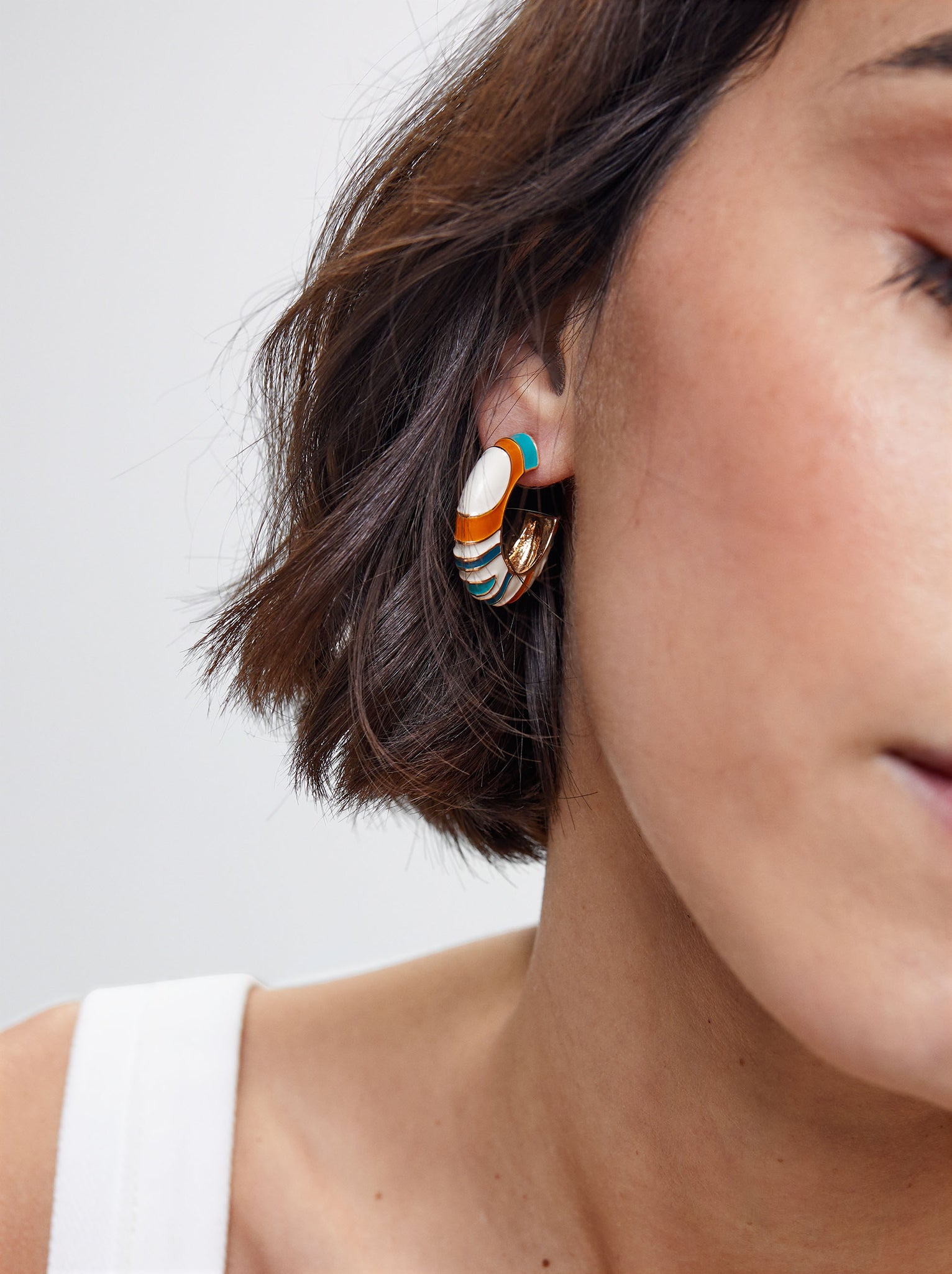 Enamel Hoop Earrings