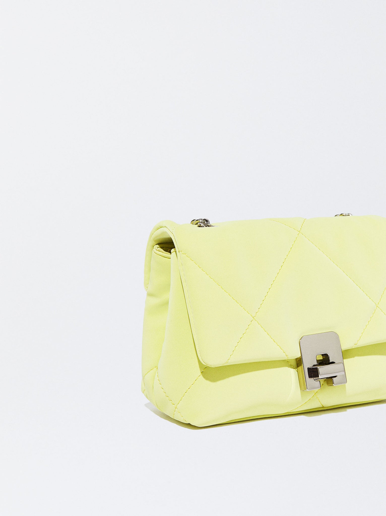 Quilted Crossbody Bag With Chain