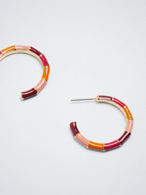 Enamel Hoop Earrings