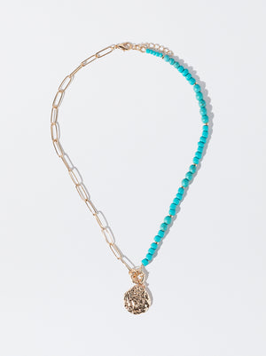 Necklace With Stone And Medallion