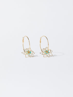 Flower Hoop Earrings