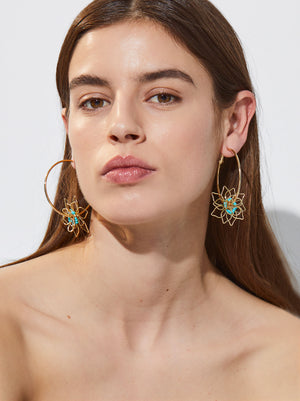 Flower Hoop Earrings