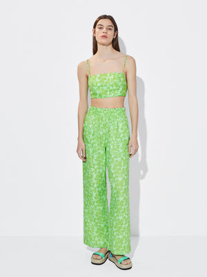 Linen Printed Top