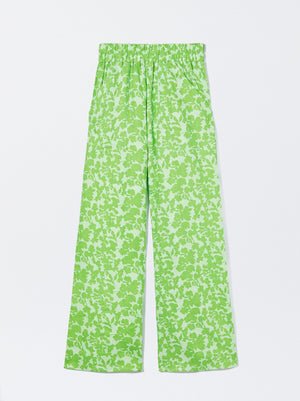 Linen Printed Trousers